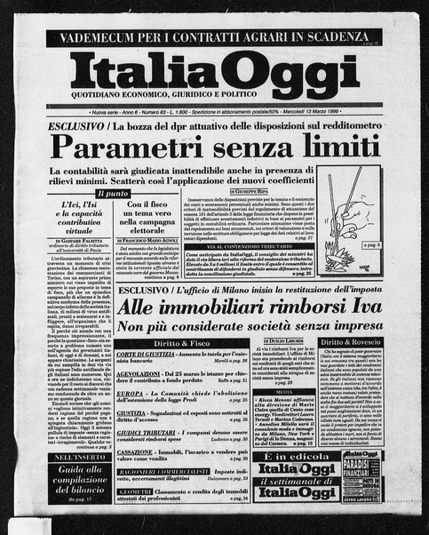 Italia oggi : quotidiano di economia finanza e politica